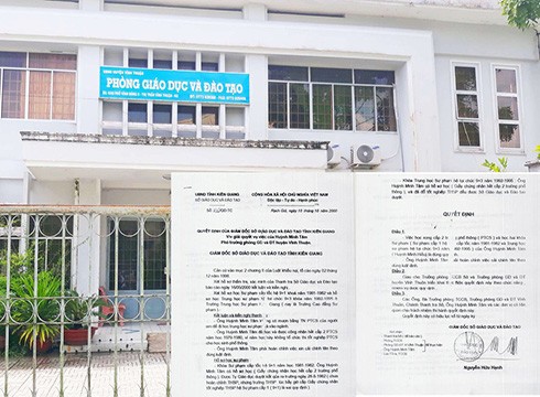 Cần sớm làm rõ về giấy chứng nhận hết cấp 2 của Trưởng phòng Giáo dục huyện Vĩnh Thuận, Kiên Giang (ảnh: H.L)