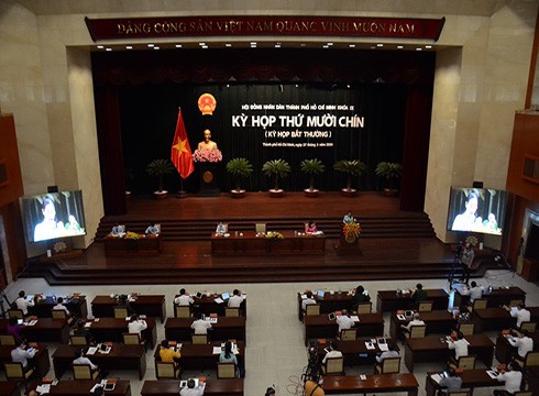 Kỳ họp Hội đồng nhân dân Thành phố Hồ Chí Minh lần thứ 19, khóa IX (ảnh: Trung tâm báo chí)