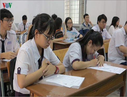 Thí sinh thi trung học phổ thông quốc gia năm 2018 ở Thành phố Hồ Chí Minh (ảnh; VOV)