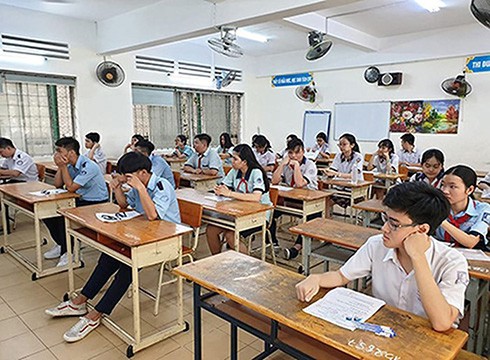 Học sinh Thành phố Hồ Chí Minh tham gia một kỳ thi tuyển sinh vào lớp 10 (ảnh: P.L)