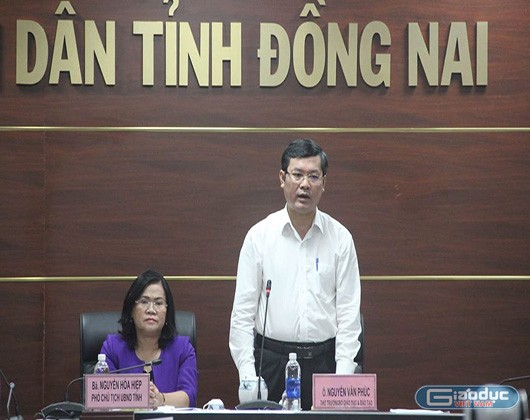 Thứ trưởng Nguyễn Văn Phúc phát biểu tại buổi làm việc với tỉnh Đồng Nai (ảnh: P.L)