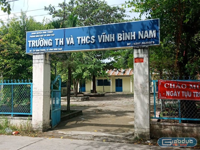 Trường tiểu học, trung học cơ sở Vĩnh Bình Nam, huyện Vĩnh Thuận, tỉnh Kiên Giang (ảnh: CTV)