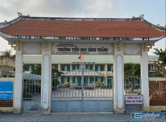 Trường tiểu học Bình Thắng, huyện Bình Đại, tỉnh Bến Tre (ảnh: CTV)