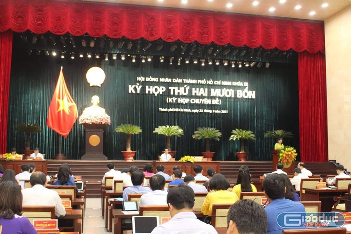 Kỳ họp chuyên đề lần thứ 24 của Hội đồng Nhân dân Thành phố Hồ Chí Minh khóa IX ngày 23/3 (Ảnh: P.L)
