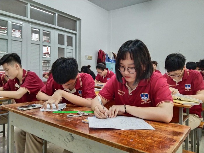 Học sinh trường Đào Duy Anh trong giờ học (ảnh: nhà trường cung cấp)