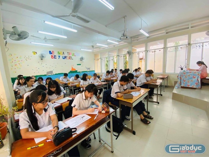 Học sinh Trung tâm Giáo dục thường xuyên Chu Văn An (ảnh: P.N)