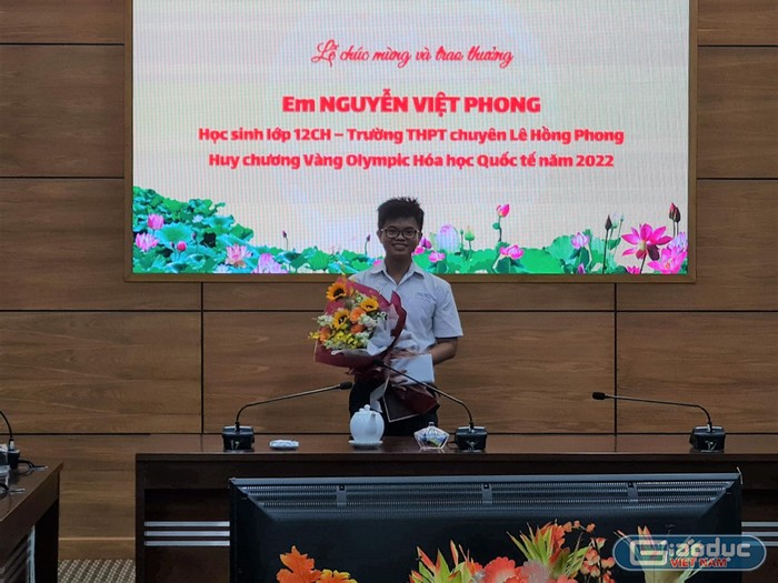 Nguyễn Việt Phong, Huy chương Vàng Olympic Hóa học quốc tế năm 2022 (ảnh: P.L)