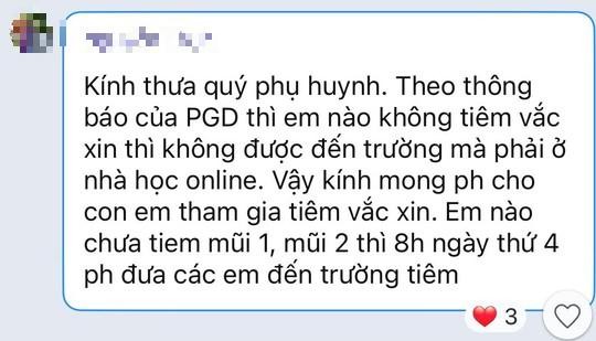 Tin nhắn lan truyền trong phụ huynh có con học tiểu học tại thành phố Nha Trang nhiều ngày qua (ảnh: CTV)