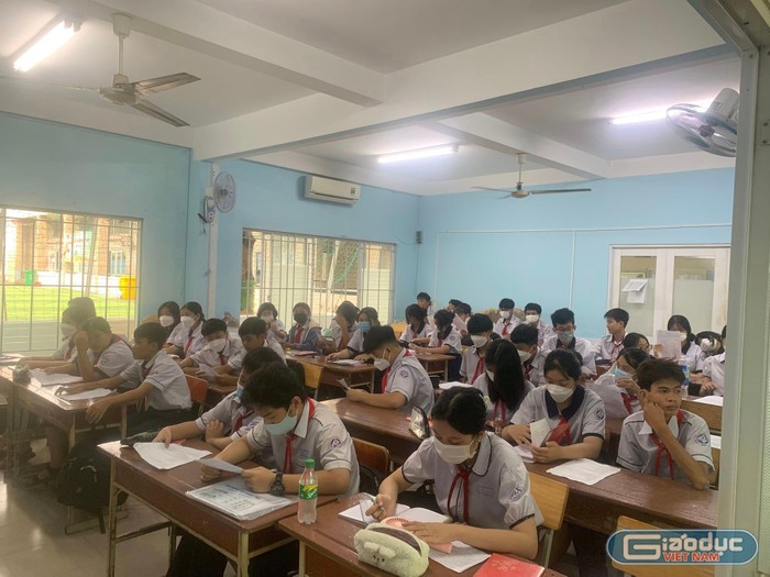 Phòng học mới của lớp 8A2 Trường trung học cơ sở Nguyễn Thị Thập, quận 7 (ảnh: CTV)