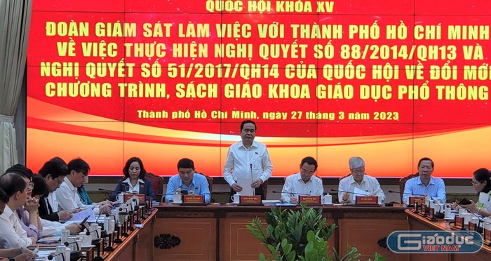 Phó Chủ tịch thường trực Quốc hội Trần Thanh Mẫn chủ trí buổi làm việc tại Thành phố Hồ Chí Minh (ảnh: P.L)