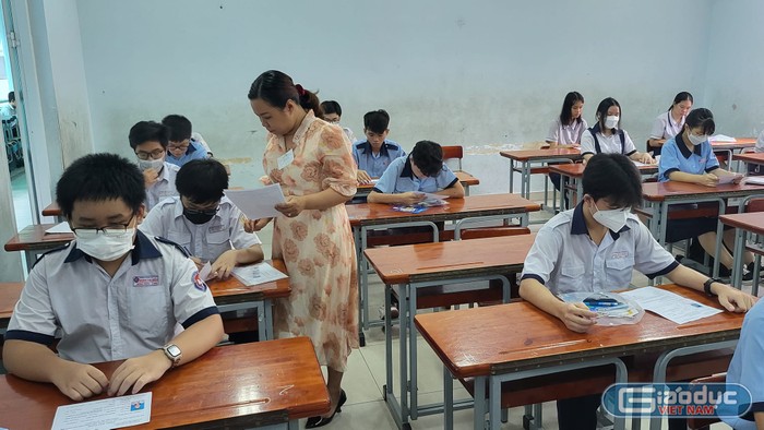 Thí sinh tham dự kỳ thi tuyển sinh vào lớp 10 công lập tại Thành phố Hồ Chí Minh năm 2023 (ảnh minh họa: V.D)