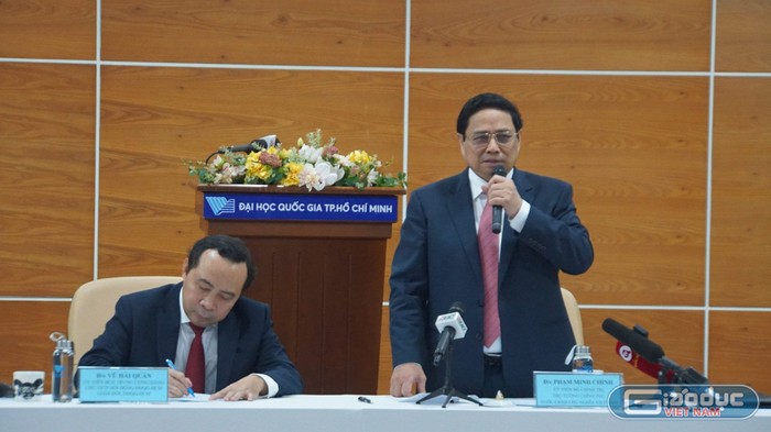 Thủ tướng Chính phủ Phạm Minh Chính kết luận buổi làm việc (ảnh: V.D)