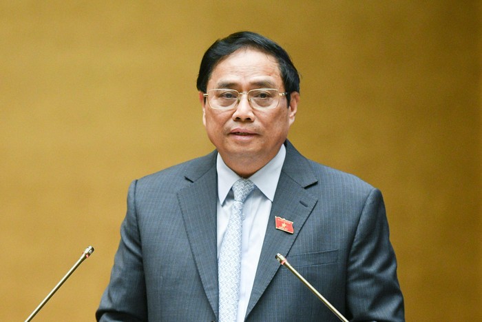 Thủ tướng Chính phủ Phạm Minh Chính phát biểu tại phiên họp chiều ngày 5/11. Ảnh: quochoi.vn.
