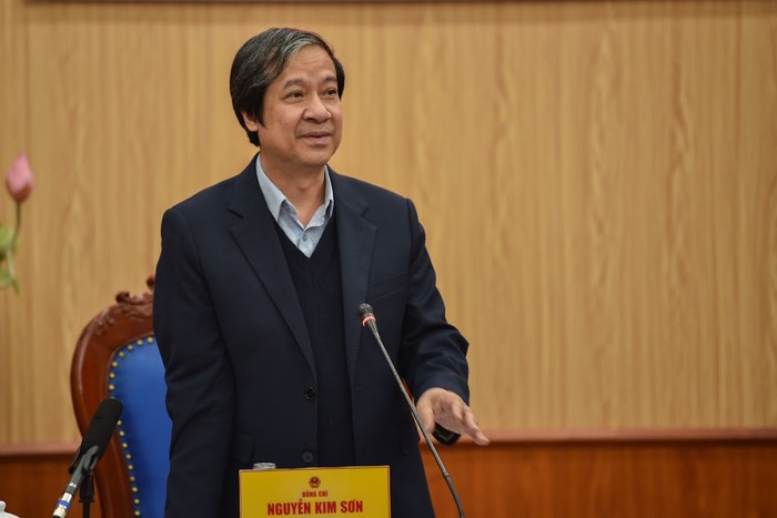 Bộ trưởng Nguyễn Kim Sơn phát biểu tại buổi làm việc. Ảnh: Thế Đại.
