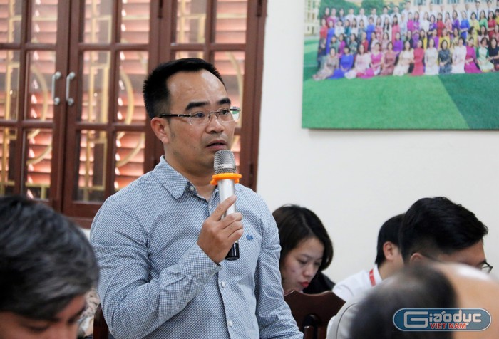 Thầy Nguyễn Trọng Hiệp - Tổ trưởng tổ Toán (Trường Trung học phổ thông Bắc Thăng Long) cho biết sẽ áp dụng ý tưởng tổ chức hoạt động nhóm cho các tiết dạy cả mình.