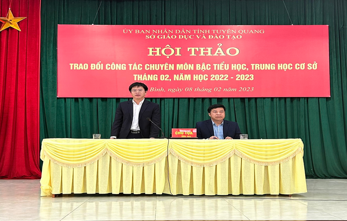 Hội thảo trao đổi công tác chuyên môn bậc tiểu học, trung học cơ sở được tổ chức tháng 2/2023 tại Tuyên Quang. Ảnh: Sở Giáo dục và Đào tạo tỉnh Tuyên Quang.