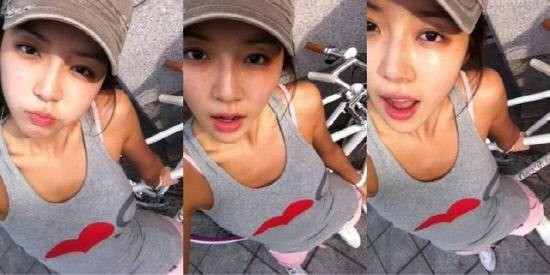 Park Han Byul "tự sướng" với mặt mộc trong một buổi sáng tập thể dục.