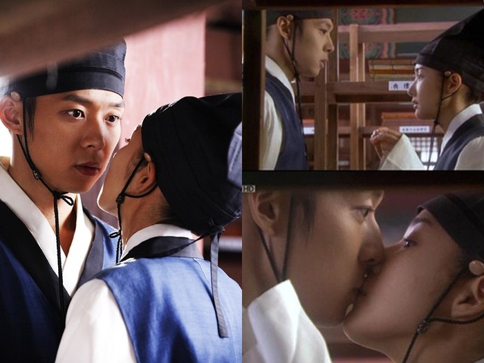 7. Phim "Sungkyunkwan scandal" (Chuyện tình ở Sungkyunkwan, 2010): Nụ hôn bất ngờ của Park Min Young dành cho Park Yoo Chun nhẹ nhàng mà thú vị.