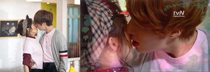 9. Phim "Flower boy ramyun shop" (Tiệm mỳ mĩ nam, 2011): Nụ hôn kim chi đầy tình cảm khi nữ chính bị dính sốt kim chi lên má và anh chàng mĩ nam Jung Il Woo đã trực tiếp lau nó cho cô.