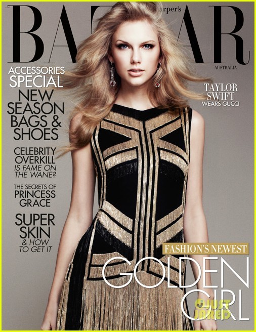 Tạp chí Harper's Bazaar Úc vừa ra mắt hình ảnh Taylor Swift xinh đẹp trong bộ váy của hãng Gucci. Nữ ca sĩ 23 tuổi sắp kết thúc thành công tour diễn "Speak Now" của mình.