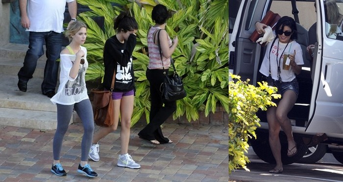 Selena Gomez, Vanessa Hudgens và Ashley Benson vừa cùng bị bắt gặp trên đường phố St. Peterburg, Florida ngày 1/3. Ba nữ diễn viên cùng hướng đến trường quay để đóng phim "Spring Breakers", dự tính được công chiếu vào năm 2013.