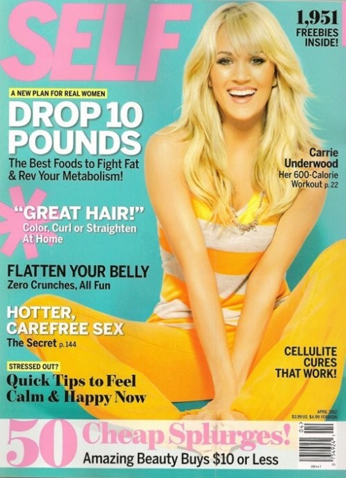 Chủ nhân của ca khúc "Good Girl", Carrie Underwood chính là gương mặt trang bìa của tạp chí Seft số báo tháng 4/2012. Nữ ca sĩ giản dị và tươi mát trong bộ quần áo màu vàng "tông xuyệt tông".