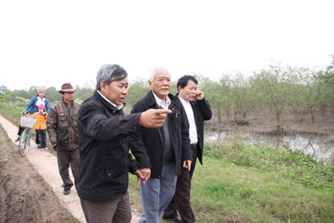 Đoàn công tác của TƯ Hội nghề cá Việt Nam xuống thực tế hiện trường kiểm tra (Ảnh: Dân trí).