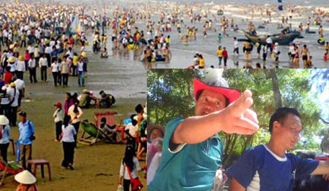 Bãi biển Sầm Sơn (Thanh Hóa) đông nghẹt người (Ảnh: Internet).