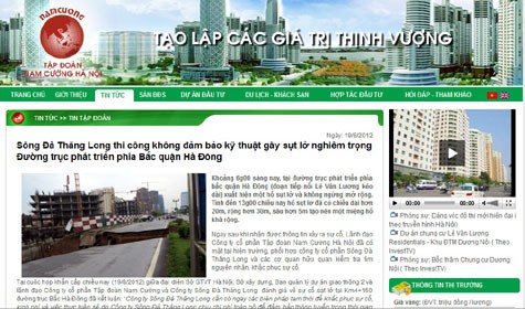 Bài viết trên website Nam Cường khẳng định, sạt lở đường Lê Văn Lương kéo dài là do thi công không đảm bảo kỹ thuật của Sông Đà Thăng Long.