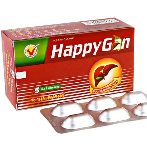 Sản phẩm thực phẩm chức năng Happy Gan bị người tiêu dùng 'tố' không ghi thành phần định lượng của các chất chính. (Ảnh: thaiduong.com.vn)