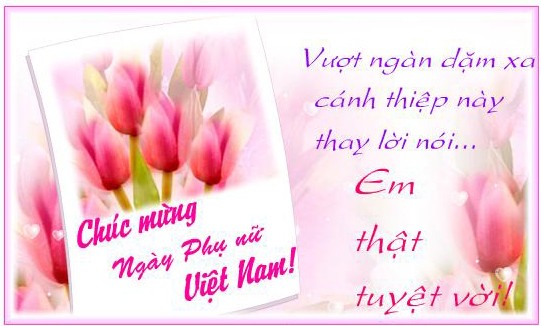 Chúc mừng ngày phụ nữ Việt Nam 20/10 (Ảnh: nguồn Internet).