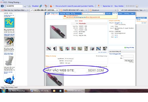 Website vatgia "mời gọi" khách hàng vào trang web rao bán đồ chơi kích dục. (Ảnh chụp màn hình)