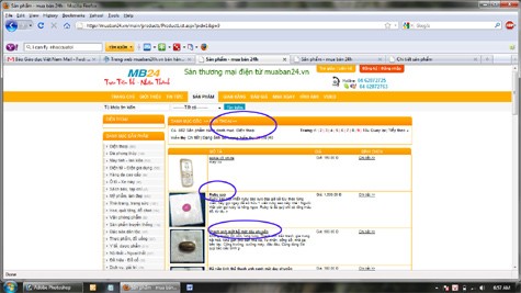 Trên trang muaban24.vn, trong mục rao bán điện thoại nhưng lại thấy xuất hiện toàn trang sức. Người mua gian hàng này có thể đang hưởng lợi nhờ tiền hoa hồng từ việc giới thiệu người khác, chứ không nhằm mục đích bán hàng hay hưởng lợi từ việc buôn bán online.