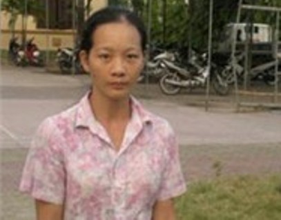 Nữ giáo viên Phan Thị Tuyết tại cơ quan điều tra