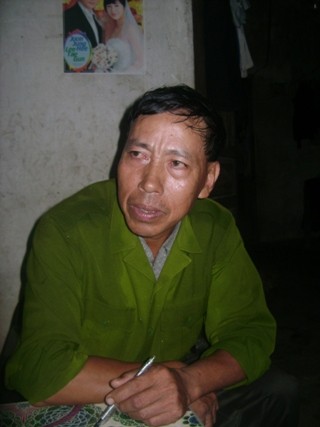 Ông Trần Văn Hanh, xóm trưởng xóm 2 và là người chứng kiến vụ việc Thành chém trọng thương anh Nhân.