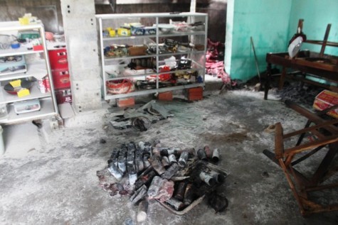 Hiện trường vụ cháy khiến chủ cửa hàng gas bị bỏng nặng