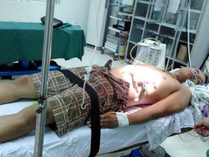 Anh Hùng sau khi bị đâm đã được đưa đến cấp cứu tại Bệnh viện ĐK Hà Tĩnh