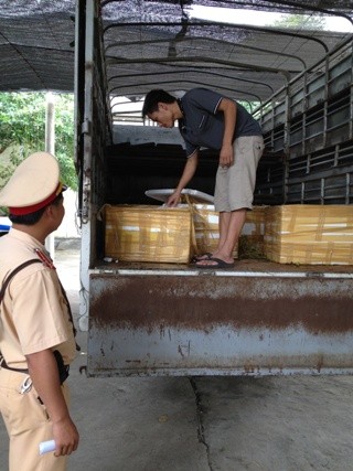 Số lợn sữa vừa bị Phòng CSGT tỉnh Quảng Bình bắt giữ khi đang trên đường đi tiêu thụ