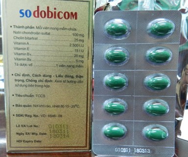 Trên hộp thuốc bổ mắt Sodobicom được cho đã quá hạn 7 tháng phát cho người dân vũng lũ xã Quỳnh Vinh thì hạn sử dụng đến tận 2014 nhưng trong vỉ thuốc hạn sử dụng lại ghi 2013