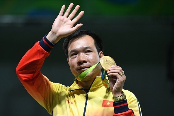 Hoàng Xuân Vinh giành HCV ở Olympic là sự kiện thể thao tiêu biểu của Việt Nam năm 2016. (Ảnh: Vietnamnet.vn)