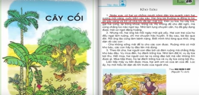 Sách giáo khoa Tiếng Việt lớp 2 được cho là có lỗi ngữ pháp, diễn đạt. (Ảnh: Tuoitre.vn)