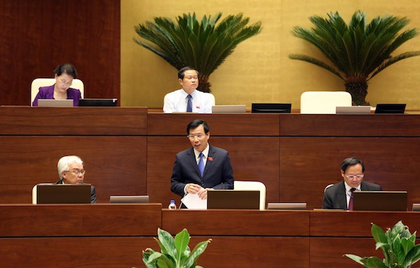 Bộ trưởng Nguyễn Ngọc Thiện báo cáo giải trình tại kỳ 3 Quốc hội khoá XIV.
