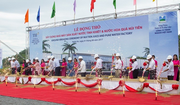 Lễ khởi công Nhà máy nước tinh khiết và nước hoa quả Núi Tiên của Tập đoàn TH.