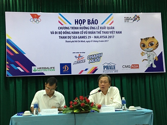 Họp báo &quot;Chương trình hưởng ứng lễ xuất quân và đi bộ đồng hành cổ vũ đoàn thể thao Việt Nam tham dự SEA Games 29 - Malaysia 2017&quot;.