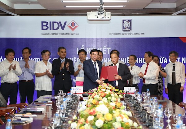 Ngày 3/8/2017, BIDV và VINASME đã ký kết thỏa thuận hợp tác giai đoạn 2017 - 2022 nhằm mục đích hỗ trợ và phát triển doanh nghiệp vừa và nhỏ.