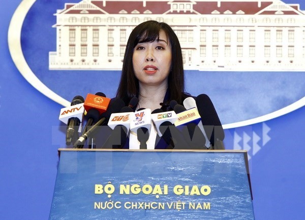 Người phát ngôn Bộ Ngoại giao Việt Nam - bà Lê Thị Thu Hằng. (Ảnh: An Đăng/TTXVN)
