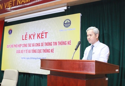 Ông Nguyễn Bích Lâm - Tổng Cục trưởng, Tổng cục Thống kê phát biểu tại buổi lễ