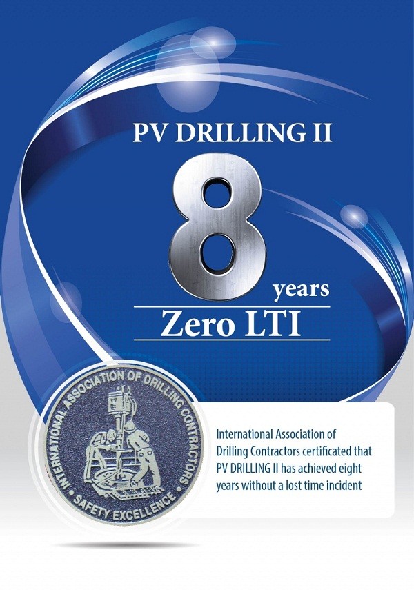 PV DRILLING II đạt thành tích 8 năm hoạt động Zero LTI.