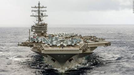 Tàu sân bay USS Ronald Reagan của Mỹ đang tập trận cùng Nhật Bản (Ảnh: CNN)