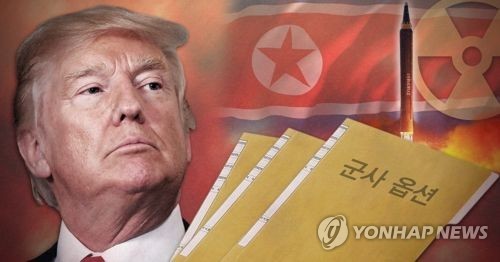 Tổng thống Donald Trump và quốc kỳ của Triều Tiên (Ảnh: TASS)